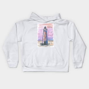 Lighthouse in oil pastel Kids Hoodie